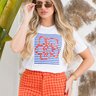 camiseta feminina branca hibisco vermelho 2