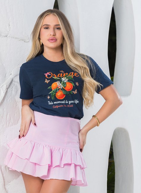 camiseta feminina azul marinho orange california 5