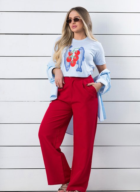 camiseta feminina azul claro sarinhas e tomates 1