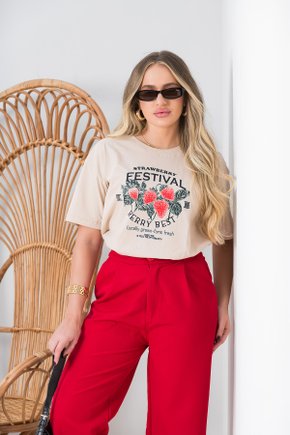 camiseta feminina oversized chocolate morango berry best 4