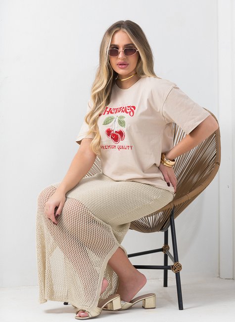 camiseta feminina oversized chocolate always cherries 4