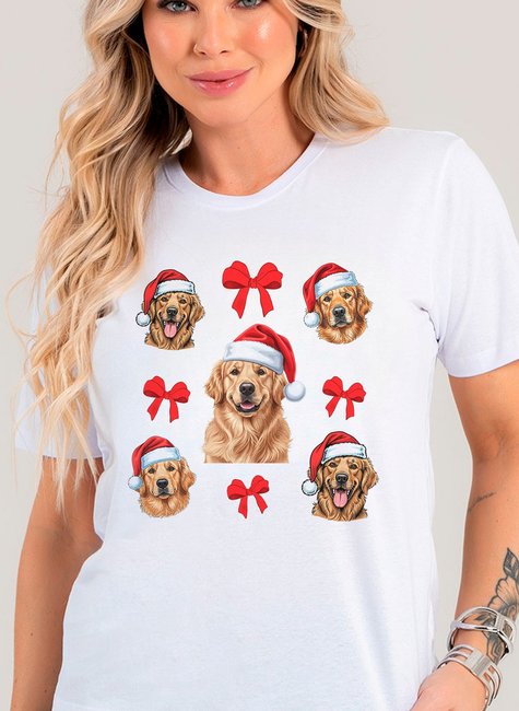 batch camiseta feminina branca golden natal 2