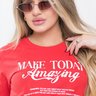 camiseta feminina vermelha amazing 3