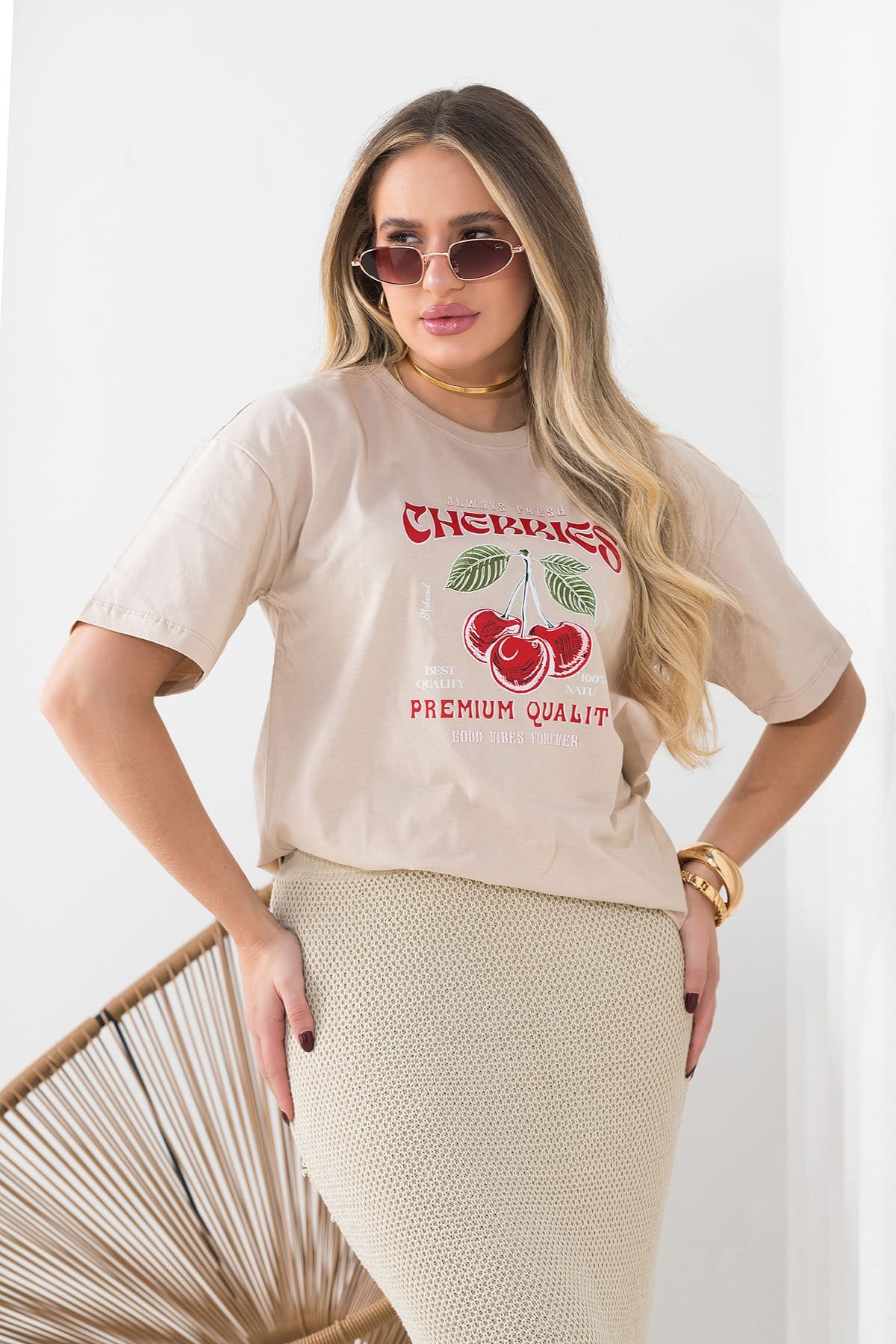 camiseta feminina oversized chocolate always cherries 2 1